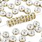 Brass Grade A Rhinestone Spacer Beads, Straight Flange, Rondelle, Silver, Jonquil, 8x3.8mm, Hole: 1.5mm