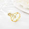 Brass Micro Pave Cubic Zirconia Finger Rings, for Women, Letter I, US Size 3(14mm)