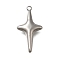 304 Stainless Steel Pendants, Star Charm, Anti-Tarnish, Stainless Steel Color, 28x15x6mm, Hole: 1.8mm