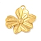 Ion Plating(IP) 304 Stainless Steel Pendants, Flower Charm, Real 18K Gold Plated, 26x26.5x3mm, Hole: 2mm