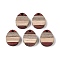 Sandalwood & Wenge Wood Pendants, Oval, 17x13x3.5mm, Hole: 2mm