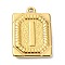 Ion Plating(IP) 304 Stainless Steel Pendants, Rectangle with Letter Charm, Real 18K Gold Plated, Letter I, 24.5x18x3mm, Hole: 1.8mm