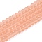 Transparent Glass Beads Strands, Faceted, Frosted, Rondelle, Light Salmon, 4mm, Hole: 1mm, about 105~110pcs/strand, 38~39cm
