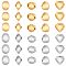 40Pcs 10 Styles 304 Stainless Steel Pendants, Mixed Shapes, Mixed Color, 16~26.5x15.5~22x1~2mm, Hole: 1.2mm, 4pcs/style