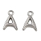 304 Stainless Steel Charms, Polished, Stainless Steel Color, Letter A, 9x6x2mm, Hole: 1.2mm