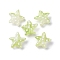 Handmade Lampwork Beads Strands, Star with Polka Dot Pattern, Green Yellow, 13~14.5x15~15.5x6.5~7mm, Hole: 1.2mm, about 29~30pcs/strand, 35.6~37.5cm