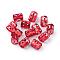Aluminum Dreadlocks Beads Hair Decoration, Hair Coil Cuffs, Red, 9x8mm, Hole: 7mm