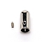 Zinc Alloy Cord Ends, End Caps with Screw, Bullet, Platinum, 20x9mm, Hole: 2mm, Inner Diameter: 9mm