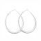 Tarnish Resistant 201 Stainless Steel Teardrop Hoop Earrings for Women, with 304 Stainless Steel Pins, Stainless Steel Color, 55x42x4mm, Pin: 0.7mm