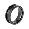 1Pc Porcelain Grooved Finger Ring Settings, Ring Core Blank, for Inlay Ring Jewelry Making, Black, US Size 7 3/4(18mm)