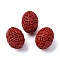 Cinnabar Beads, Carved Lacquerware, Oval, Red, 25.5x18.5mm, Hole: 1.5mm
