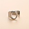 304 Stainless Steel Cuff Rings, Stainless Steel Color, Letter O, 16mm, Inner Diameter: 18mm