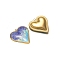 Stainless Steel Enamel Pendants, Heart, Golden, Blue, 31x29mm, Hole: 2mm