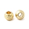 Corrugated Round Brass Beads, Long-Lasting Plated, Rack Plating, Lead Free & Cadmium Free, Real 18K Gold Plated, 5x4mm, Hole: 2mm