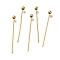 Brass Ball Head Pins, Lead Free & Cadmium Free, Real 24K Gold Plated, 20x0.6mm, Head: 2mm