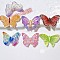 Resin Cabochons, Mixed Color, Butterfly, 19.5~21.5x29~36x7mm