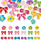 Polyester Clothing Patches, Bowknot & Flower, Mixed Color, 18x18x1.5mm