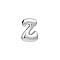Brass Pendants, Letter A~Z Charms, Letter Z, 22x18mm