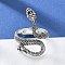 Alloy Cuff Finger Rings, Wide Band Rings, Snake, Antique Silver, US Size 9 3/4(19.5mm)