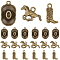90Pcs 3 Styles Tibetan Style Alloy Pendants, Mixed Shapes, 18~22x10.5~13x2.5~4.5mm, Hole: 1.8~2.5mm, 30pcs/style