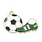 Alloy Enamel Pendants, Golden, Football, 20x29.5x2mm, Hole: 1.8mm