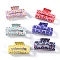 12Pcs 6 Colors Flower Pattern PVC Plastic Claw Hair Clips, Hair Accessories for Women & Girls, Rectangle, Mixed Color, 43x81x39mm