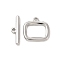 Non-Tarnish 304 Stainless Steel Toggle Clasps, Rectangle, Stainless Steel Color, Rectangle: 13.5x14x2mm, Hole: 1.4mm, 6.5x9.5mm inner diameter, Bar: 16.5x5x2mm, hole: 1.2mm
