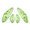 Transparent Resin Wing Earrings Pendants, Wings Charms, Light Green, 49x16x3mm, Hole: 1.2mm, Small wings: 12x24.5x3mm