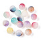Frosted Baking Painted Crackle Glass Beads with Glitter Powder, Two Tone, Round, Mixed Color, 6x5.5mm, Hole: 1.4mm, about 3330pcs/1000g