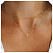 Bohemian Style Stainless Steel Double Layer Initial Pendant Necklaces, Golden, Letter S, 15.75~19.69 inch(40~50cm)