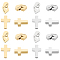 16Pcs 2 Style 304 Stainless Steel Beads, Virgin Mary and Cross, Golden & Stainless Steel Color, 2 colors, 4pcs/color, 8pcs