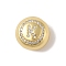 Rack Plating Brass & Cubic Zirconia Pendants, Cadmium Free & Lead Free, Long-Lasting Plated, Flat Round with Letter, Letter K, 13x7mm, Hole: 4x3mm