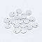 Brass Charms, Long-Lasting Plated, Real Platinum Plated, Nickel Free, Flat Round, 8x1mm, Hole: 1mm