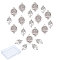 20Pcs 2 Style Tibetan Style Alloy Links connectors, Matte Style, Cadmium Free & Nickel Free & Lead Free, Oval & Flat Round with Tree of Life, Thailand Sterling Silver Plated, 23~27x13.5~20x1.5~2mm, Hole: 1.5~2mm, 10pcs/style