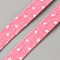5 Yards Polycotton Ribbons, Polka Dot Pattern, Garment Accessories, Hot Pink, 3/8 inch(10mm), about 5.00 Yards(4.57m)/Roll