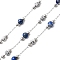 Handmade Natural Lapis Lazuli & Synthetic Howlite Beads & 316 Stainless Steel Round Link Chains, Soldered, with Spool, Stainless Steel Color, Links: 2x0.5x0.2mm, about 16.40 Feet(5m)/Roll