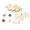 DIY Blank Wood Geometry Dangle Earring Making Kit, Wheat, 8~49.5x5~39x0.8~3mm, Hole: 1.6~4mm