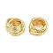 Brass Beads, Twisted Knot, Large Hole Beads, Rack Plating, Long-Lasting Plated, Lead Free & Cadmium Free, Real 18K Gold Plated, 10x6mm, Hole: 5.8mm