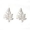 Brass Pendants, Rack Plating, Leaf, Platinum, 23x14.5x1mm, Hole: 1mm