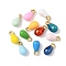 Brass Enamel Pendants, Teardrop Charms, Long-Lasting Plated, Lead Free & Cadmium Free, Real 24K Gold Plated, Mixed Color, 6x3x3mm, Hole: 1.2mm