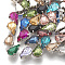 Sew on Rhinestone, Glass Rhinestone, with Brass Prong Settings, Garments Accessories, Faceted, teardrop, Platinum, Mixed Color, 12.5x8x5mm, Hole: 0.8~1mm