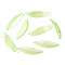 Transparent Acrylic Pendants, Leaf, Green Yellow, 23x6.5x1mm, Hole: 1.2mm, about 4166pcs/500g