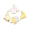 Alloy Enamel Pendants, Bird Charms, Golden, 18~22x16~28x1.5mm, Hole: 1.8mm