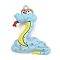 PVC Pendants, Snake, Sky Blue, 57x44x17mm, Hole: 3mm