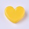 Plastic Clips, Heart, Yellow, 27x32x13mm