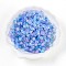 Frosted Transparent Acrylic Beads, Flower, with Gold Foil , Cornflower Blue, 5.5~6x3mm, Hole: 1.5mm,  about 1086pcs/50g.