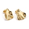 925 Sterling Silver Stud Earrings, with Ear Nuts, Nuggets, Golden, 13x10x1.5mm, Pin: 0.7mm