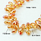 Electroplate Glass Faceted Teardrop Beads Strands, Top Drilled Beads, AB Color Plated, Orange, 11.5~13x6mm, Hole: 1mm, about 92~95pcs/strand, 17.5~19 inch