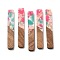 Resin and Walnut Pendants, Rectangle, Pink, 51.5x7.5x2.5mm, Hole: 1.8mm
