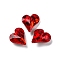 Glass Rhinestone Cabochons, Pointed Back & Back Plated, Faceted, Heart, Light Siam, 9x8x4mm